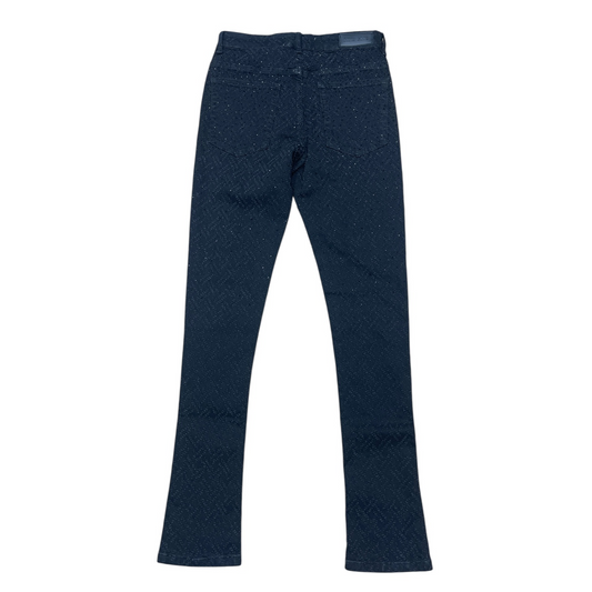 Mind Games Blinged Out Stacked Jeans - Black