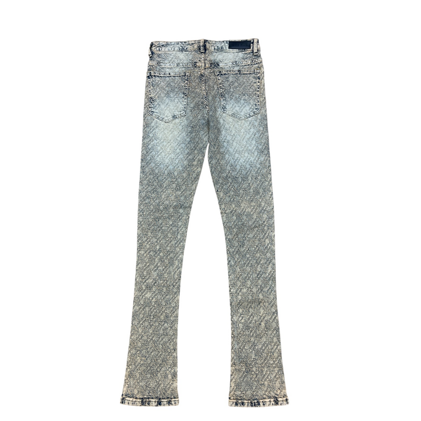 Mind Games Blinged Out Stacked Jeans - Vintage Blue