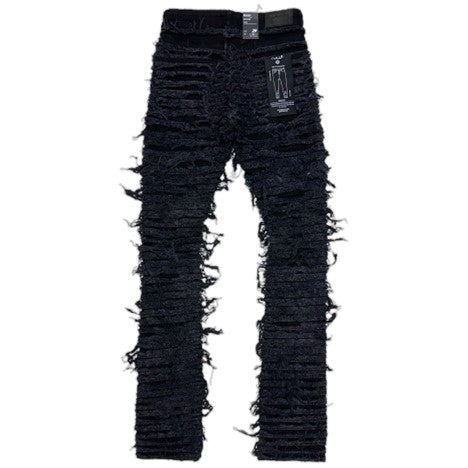 Asphalt" Debris Stacked Denim