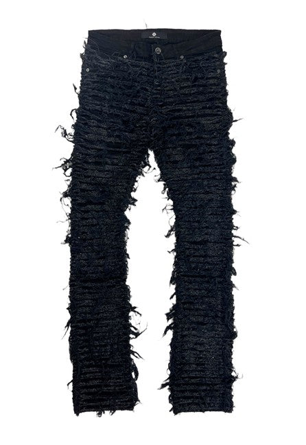 Asphalt" Debris Stacked Denim