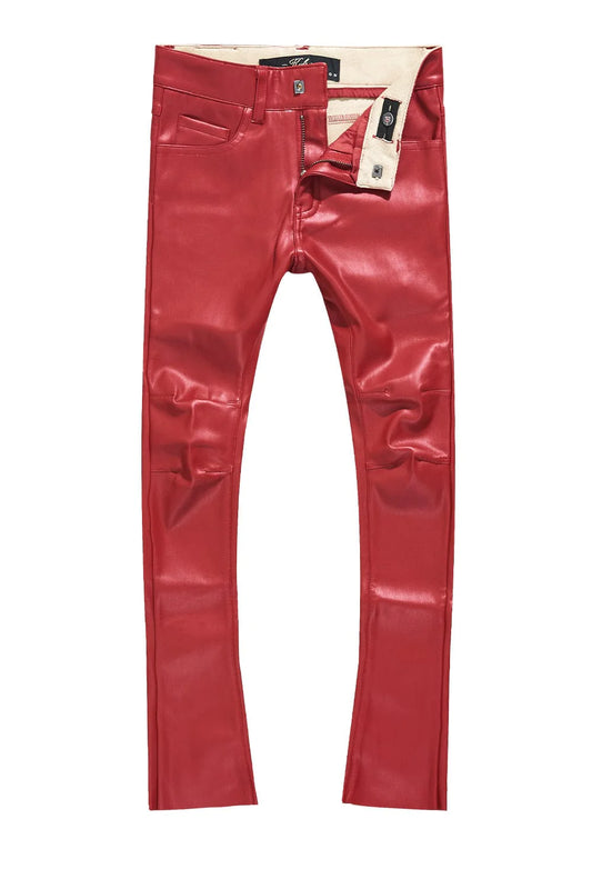 KIDS STACKED  LEATHER PANTS