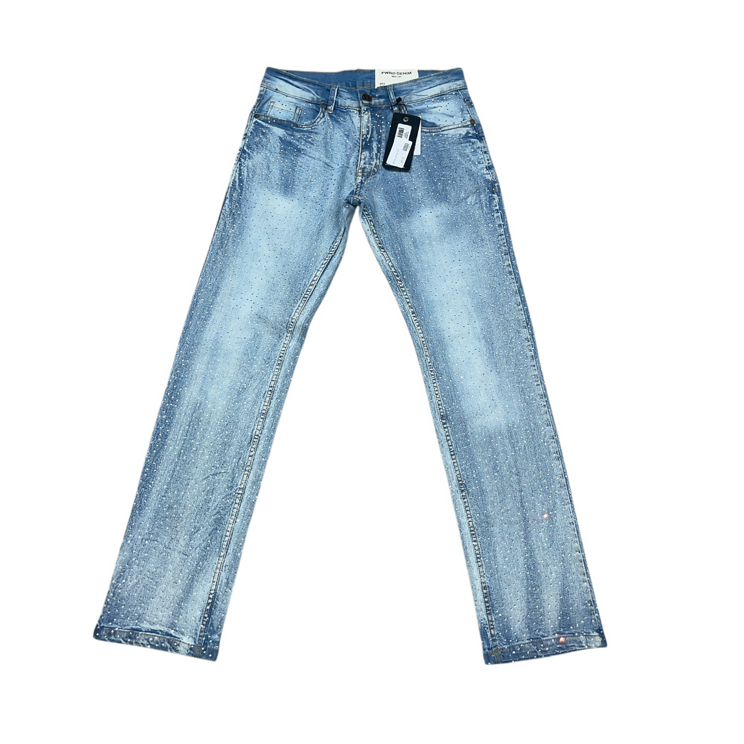 FWRD ice blue rhinestone jeans