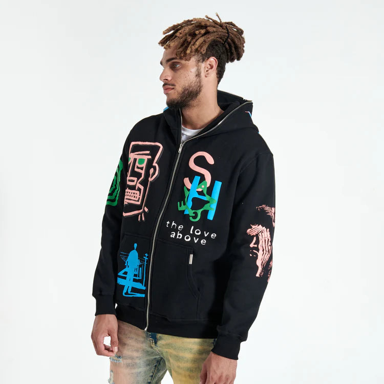 ABOVE FULL-ZIP HOODIE (BLACK)