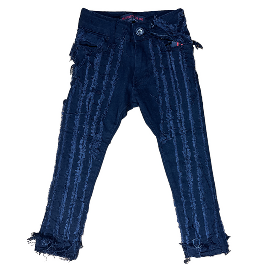 LK Vertical Distressed Jeans ( black)