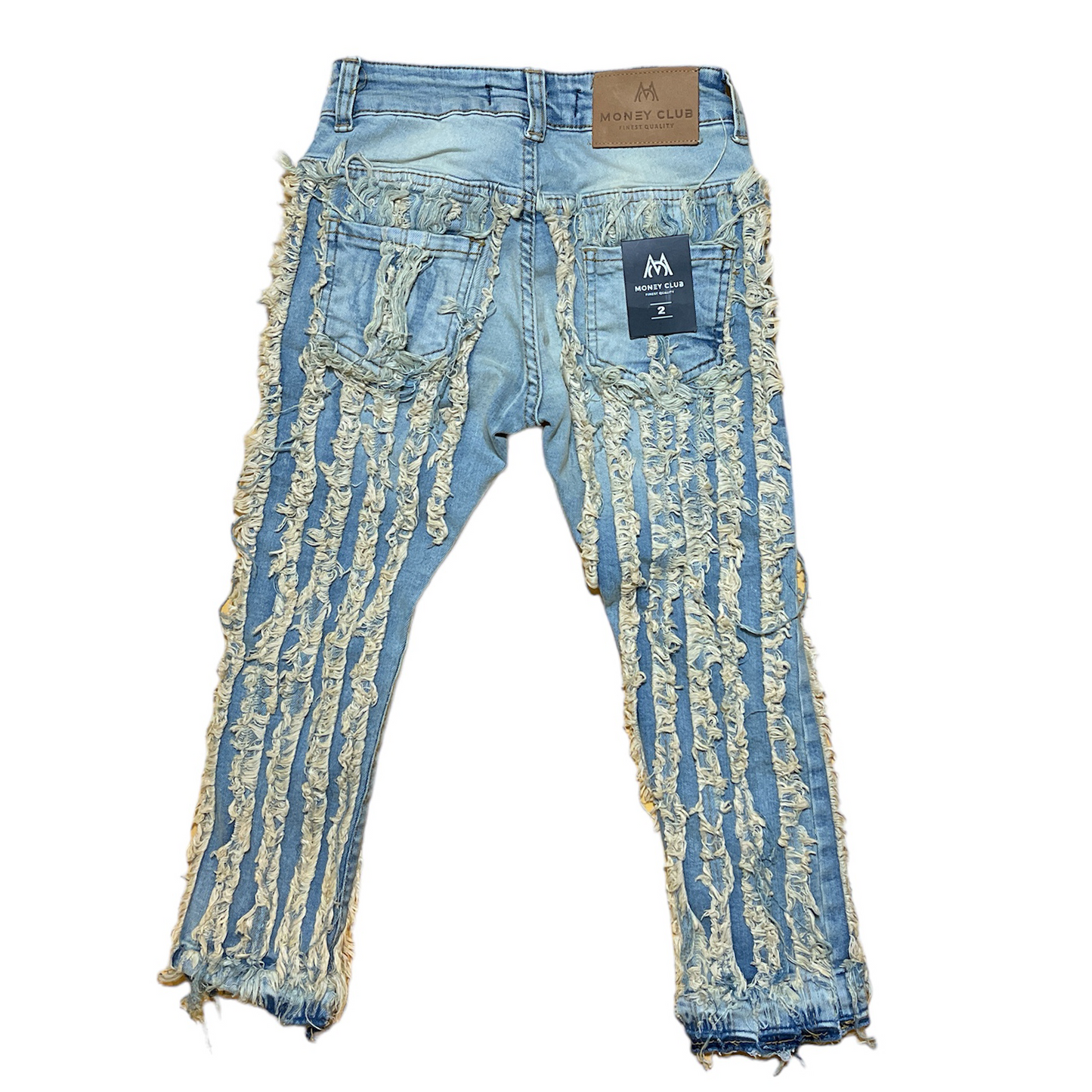 LK Vertical Distressed Jeans (  cream /blue)