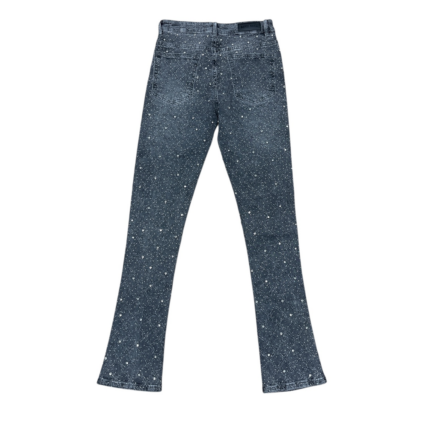 Mind Games stone  Out Stacked Jeans -gray (Copy)