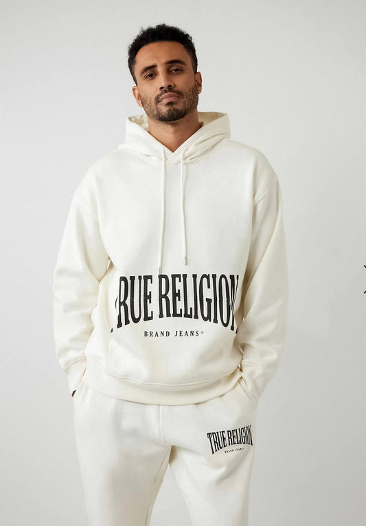 TRUE RELIGION LOGO RELAXED HOODIE ( WHITE)