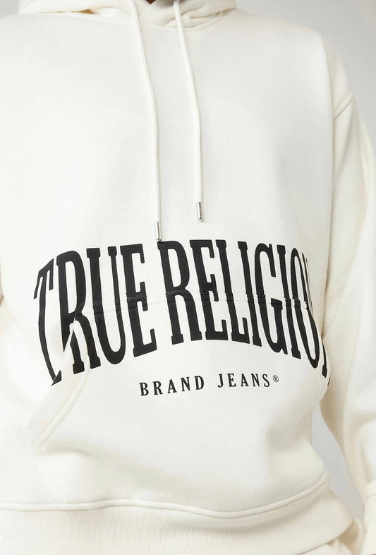 TRUE RELIGION LOGO RELAXED HOODIE ( WHITE)