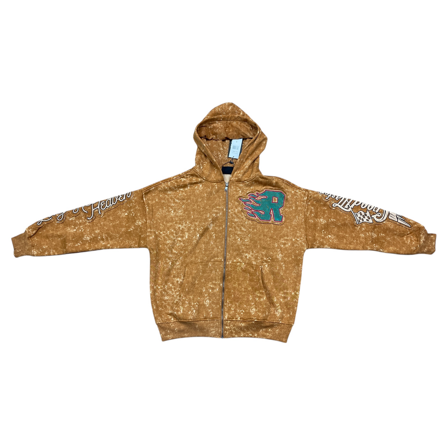 REBEL MINDS BORN TO BE HOODIE orange brown